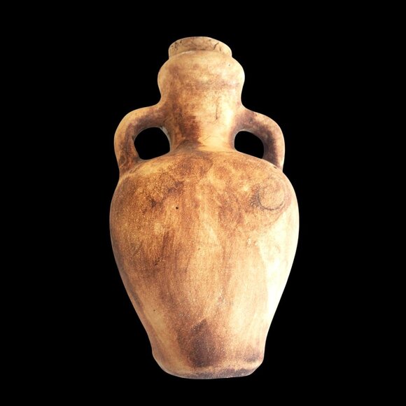 Miniature Amphora Vase With Woman Figure Lifting Skirt to Show Behind Anasyrma - Picture 9 of 13